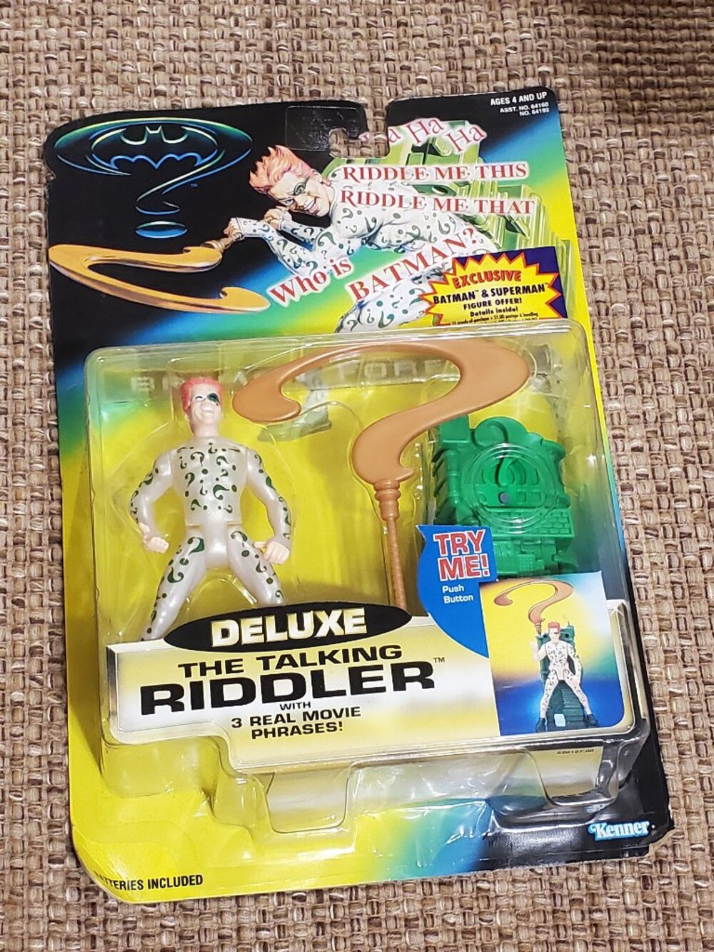 Vintage Talking Riddler Deluxe by Kenner 1990's NIB!